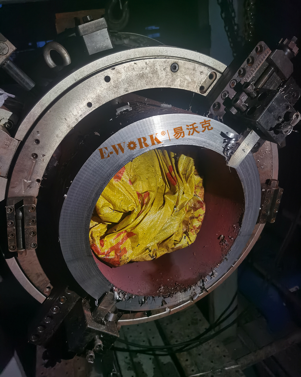 406mm锅炉管道切割坡口现场