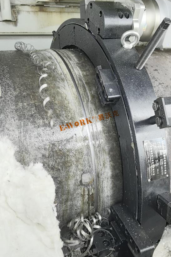 720mm*50mm P20材质锅炉管道切割坡口现场